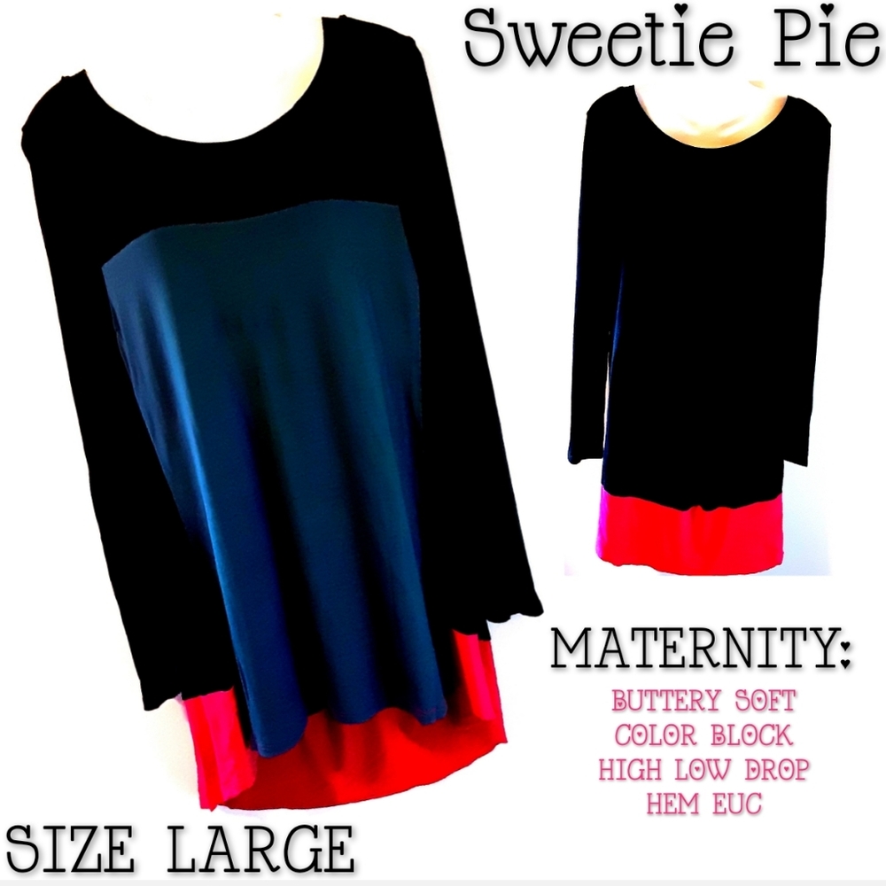 Sweetie Pie Maternity Top Color Block Size Large